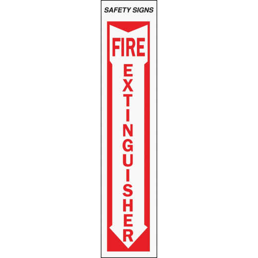 Hy-Ko Vinyl Sign, Fire Extinguisher with Down Arrow