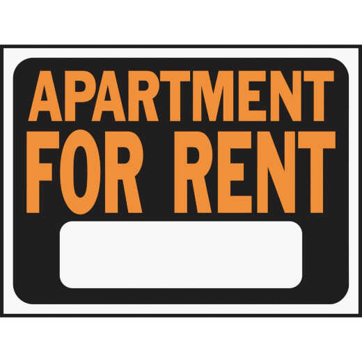 Hy-Ko 9x12 Plastic Sign, Apartment For Rent