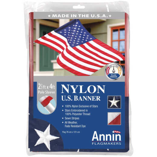 Annin 2.5 Ft. x 4 Ft. Nylon American Banner Flag